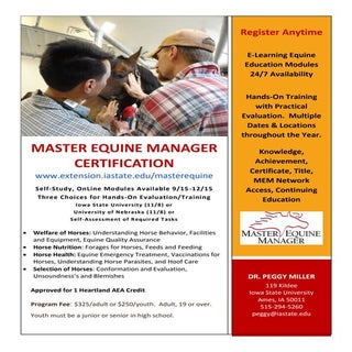 Master Equine Manager Certificate P...