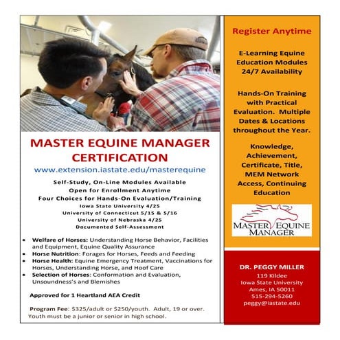 Master Equine Manager Certification PDF