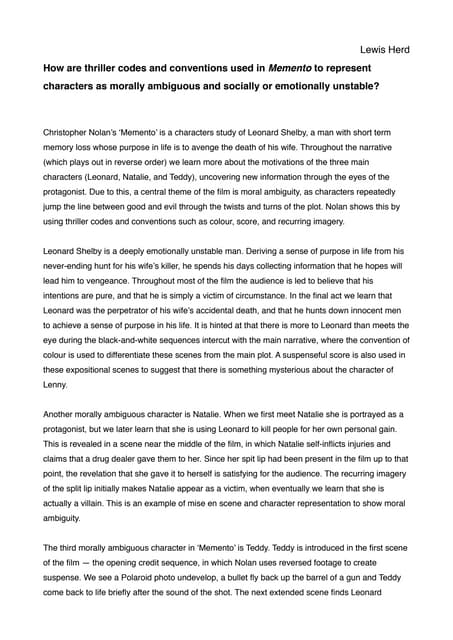 Memento trailer picture