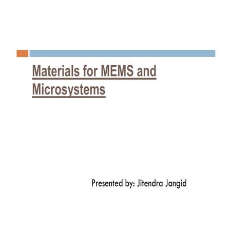 The radio frequency microelectromechanical system (RF MEMS)  Materials 