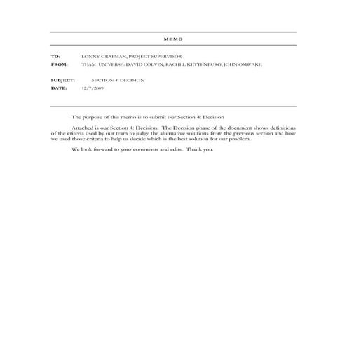 Memo | PDF