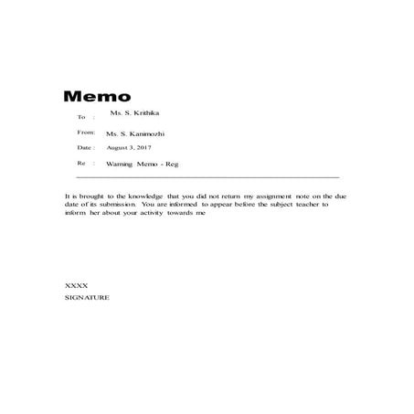 Memo 2 | PDF