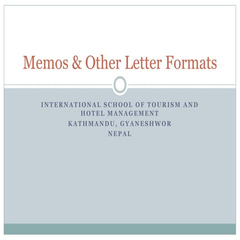 Memo and other letter formats
