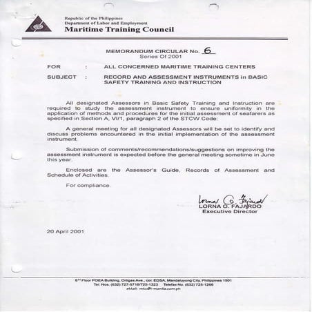 Memo cir. no. 06 s2001