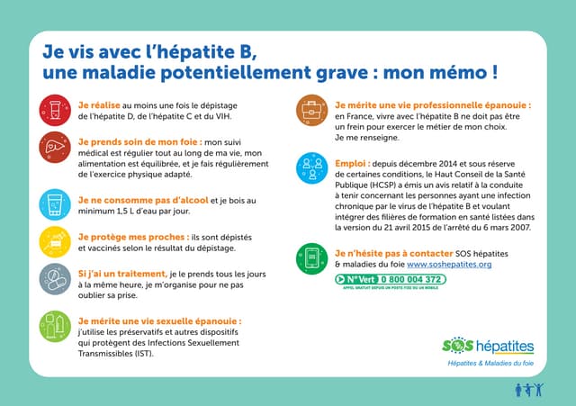 JE VIS AVEC L’HÉPATITE B, UNE MALADIE POTENTIELLEMENT GRAVE : MON MÉMO !