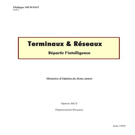 Terminaux et Réseaux - Répartir l'intelligence