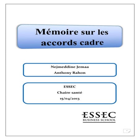 Memoire accord cadre 2012