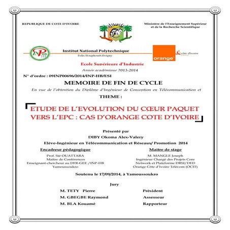 ETUDE DE L'EVOLUTION DU COEUR PAQUET 3G VERS L'EPC