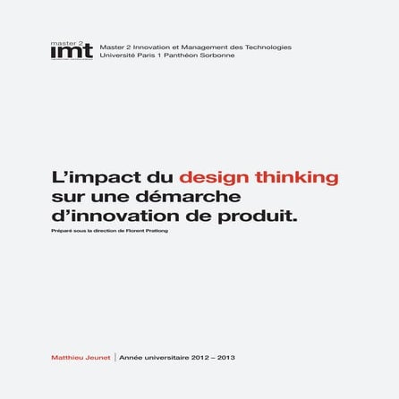 L'impact du Design Thinking sur une démarche d'innovation de produit
