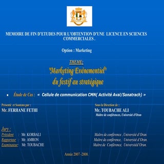 Memoire de fin d'etude . marketing ...