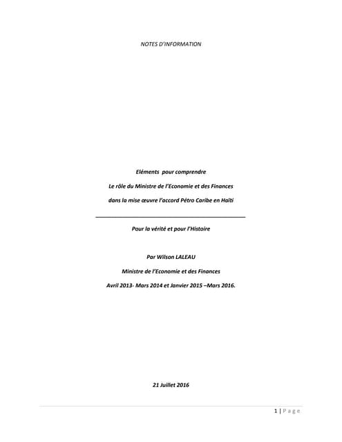 Memoire petro caribe 