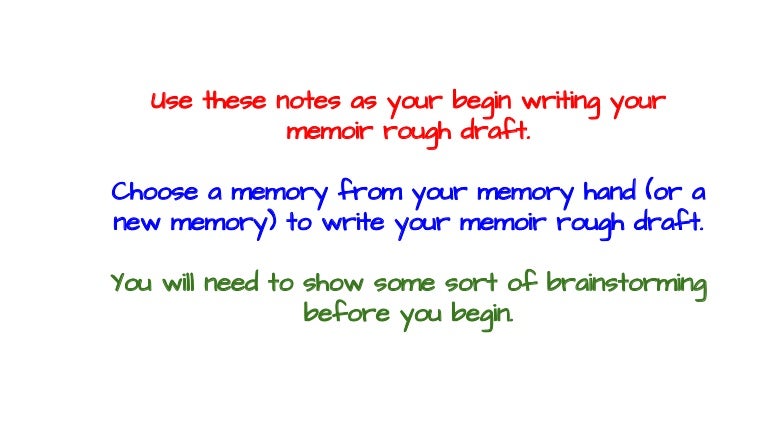Memoir Rough Draft Writing