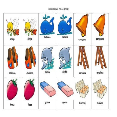 Memorama abecedario | DOCX