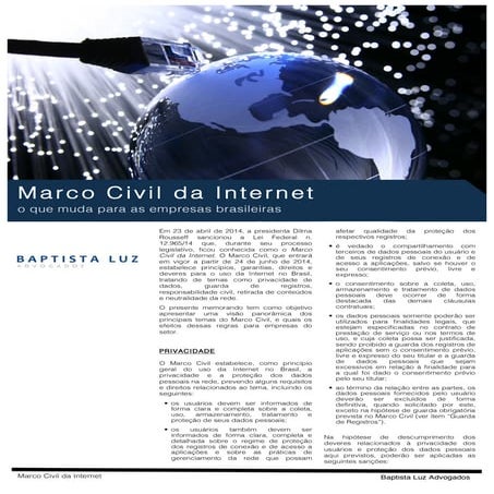 Memorando Marco Civil da Internet (Baptista Luz Advogados)