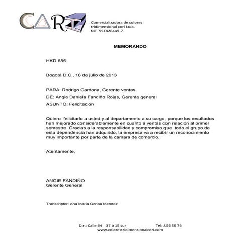 Memorandos y Circulares