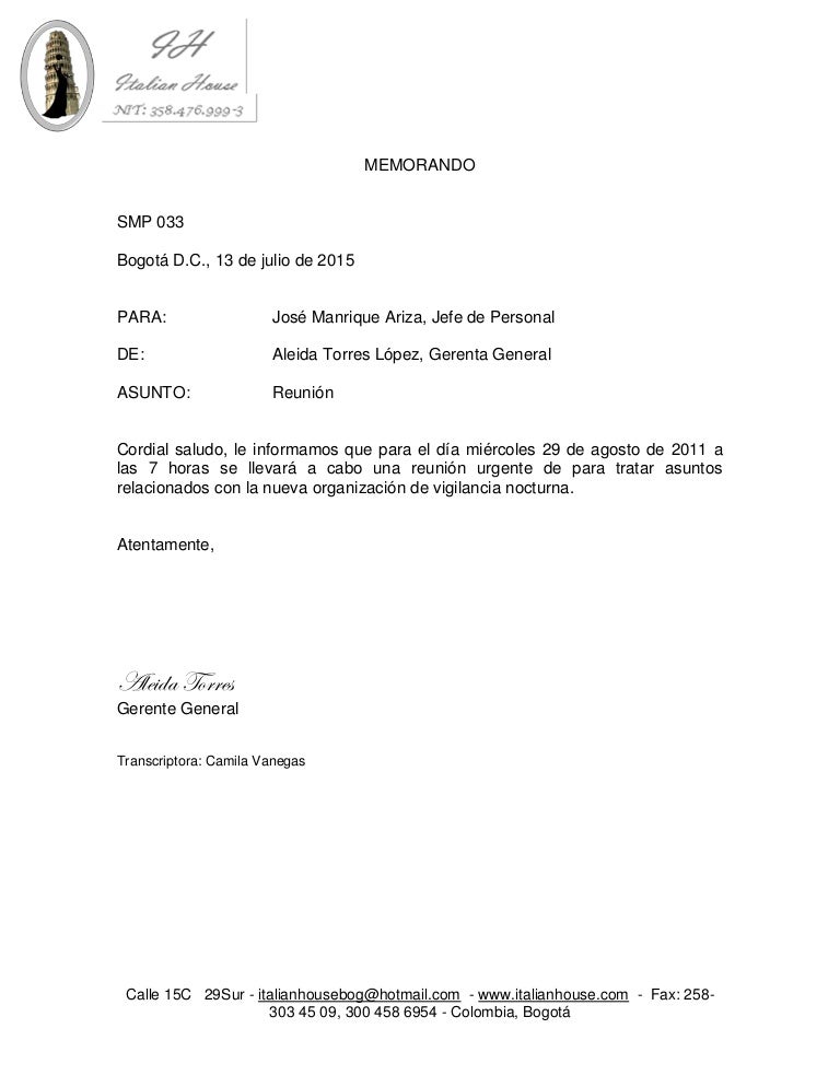 Como Redactar Un Memorando vrogue.co