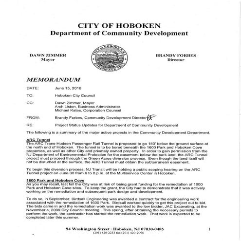 Memorandum 6-16-10 hoboken
