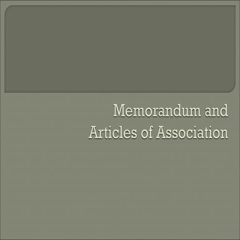 Memorandum and articles of association