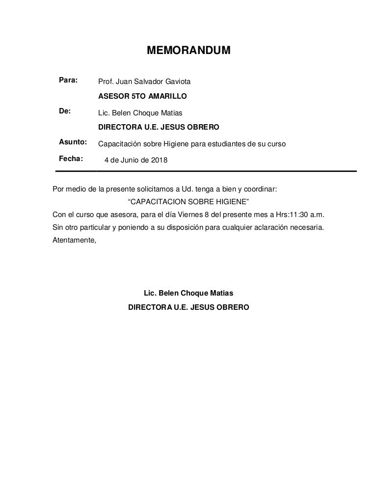 Memorandum MODELO Memorandum MODELO
