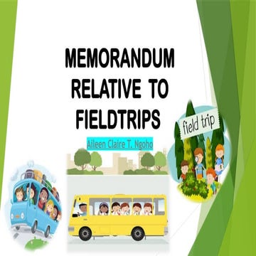 MEMORANDUM OF A FIELDTRIP fieldtrip memorandum