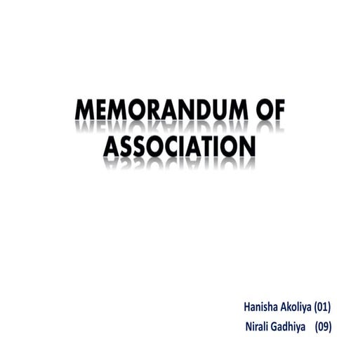 Memorandum of association