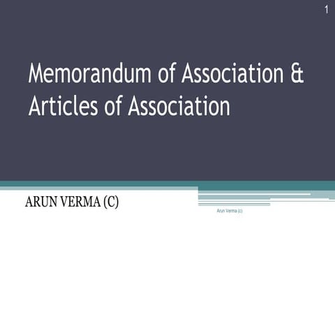 Memorandum of association and articles of association