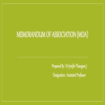 Memorandum-of-Association & Articles of Association | PPTX