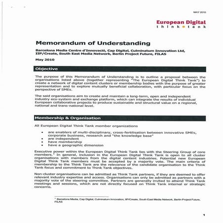 Memorandum of understanding | PDF