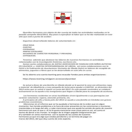 Memoria anual limosneria