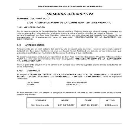 Memoria descriptiva av bicentenario