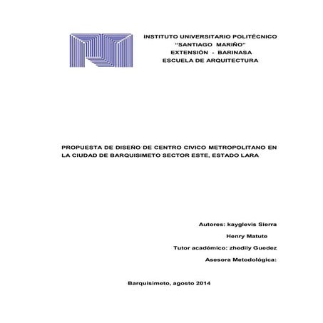 Memoria descriptiva centro metropolitano