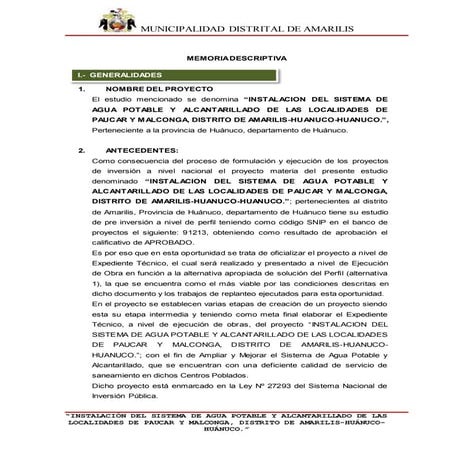 Memoria  descriptiva paucar malconga ok