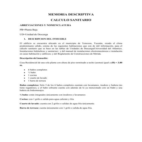 Memoria descriptiva sanitario.terminado