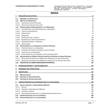 Memoria descriptiva de una obra de saneamiento urbano 