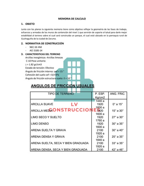 Memoria final muro contencion n1