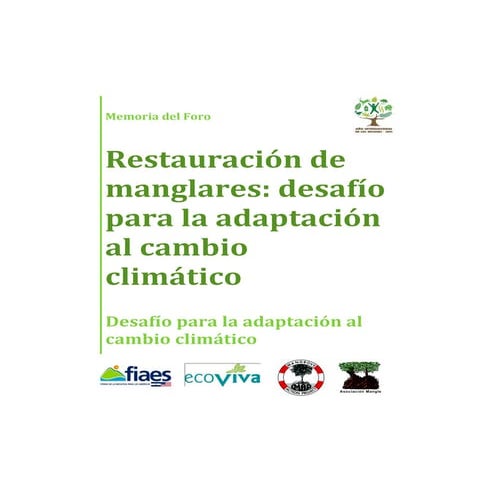Memoria foro de restauración de manglares
