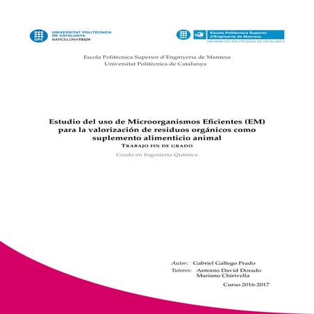 ESTUDIO DE MICROORGANISMOS EFICIENTES (EM)