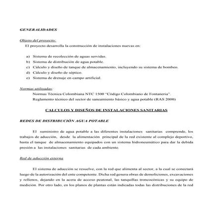 Memoria inst. sanitarias y drenaje