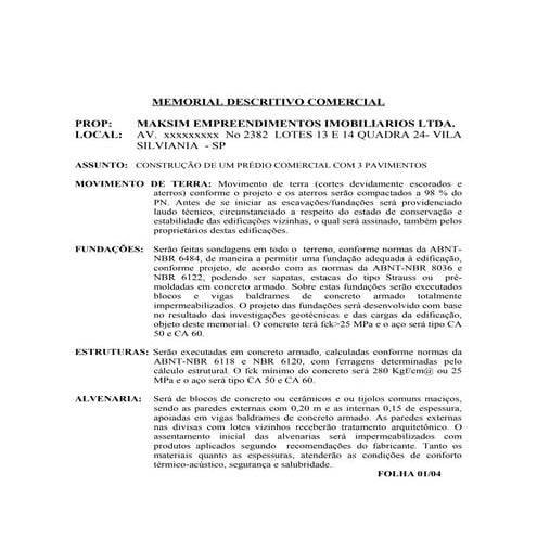 Memorial descritivo comercial2 | DOC