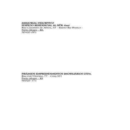 Memorial Descritivo do Residencial Al Nur