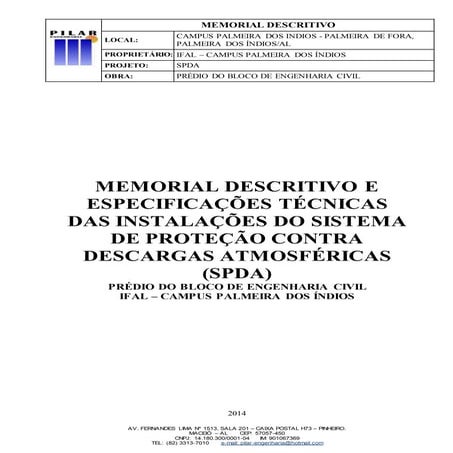 Memorial descritivo spda  ifal