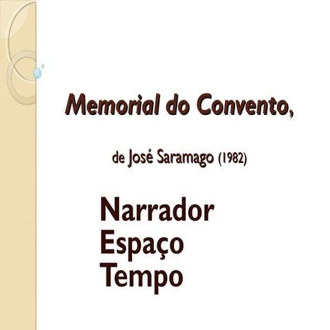 Memorial do convento narrador, espaço e tempo