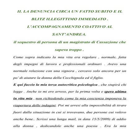 SEQUESTRO DI PERSONA.  Memoriale parte seconda il blitz e sequestro di person...