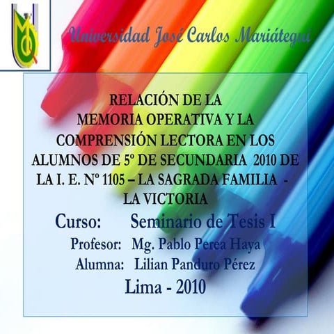 Memoria operativa -  Proyecto de tesis