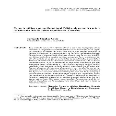 Memoria pública y recreación nacional. Políticas de memoria y prácticas cultu...