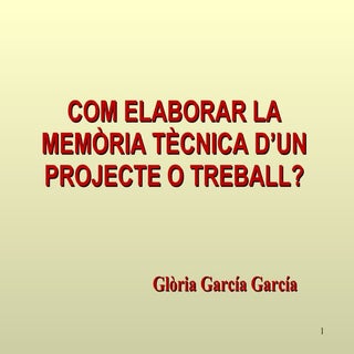 Memòria projecte tècnic