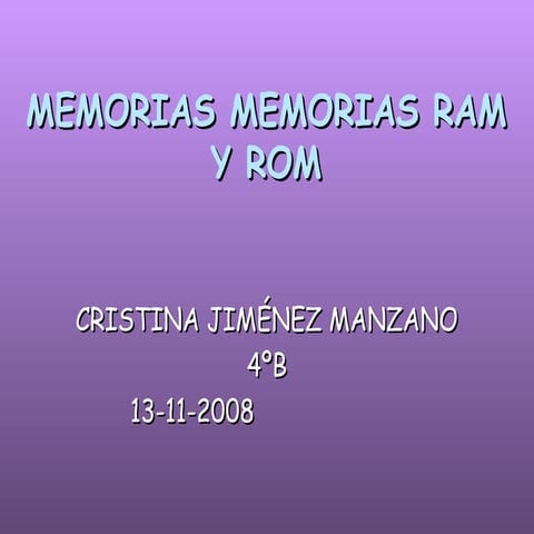 Memoria Ram Y Rom