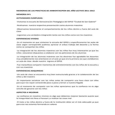 Memorias de las practicas