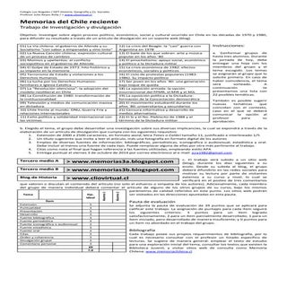 Memorias del Chile reciente: pauta ...