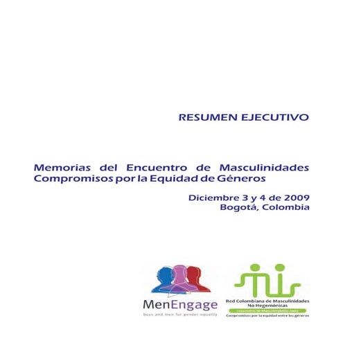 Memorias del encuentro sobre masculinidades - Colombia